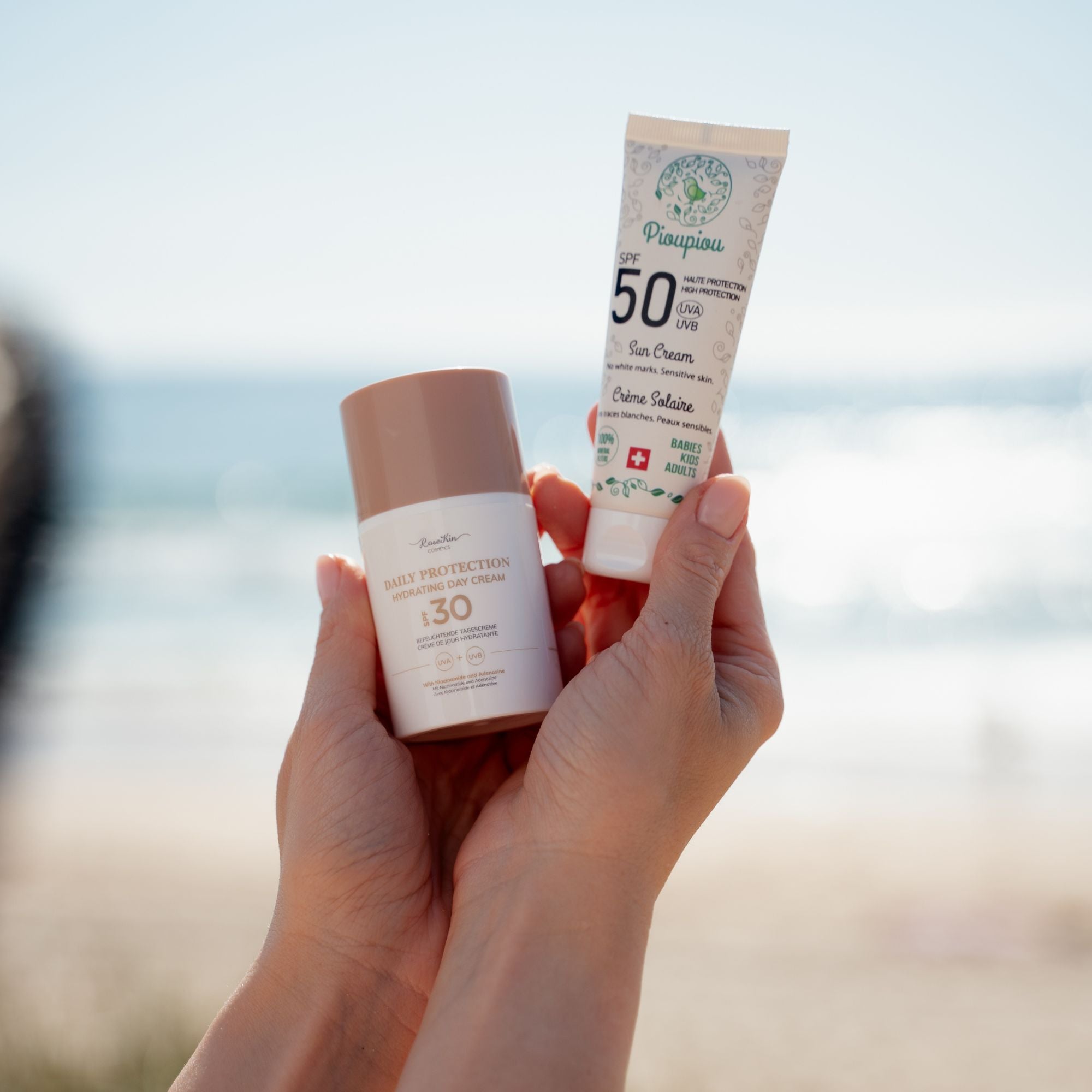 RoseKin Cosmetics Mama & Mini Sunshine Duo with day cream and sunscreen for nourishing skin care.